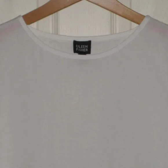 Eileen Fisher 100% Irish Linen Size Large L Sleeveless Tank Top White Excellent - Picture 3 of 6